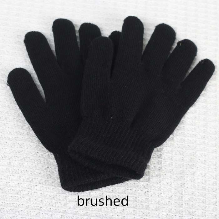 1 Pair Army Green And Black Style Plus Velvet Warm Gloves