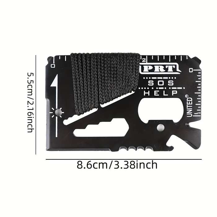 1pc 14in1 Portable Stainless Steel Multi-Function Knife Card Outdoor Camping Rope Bindi