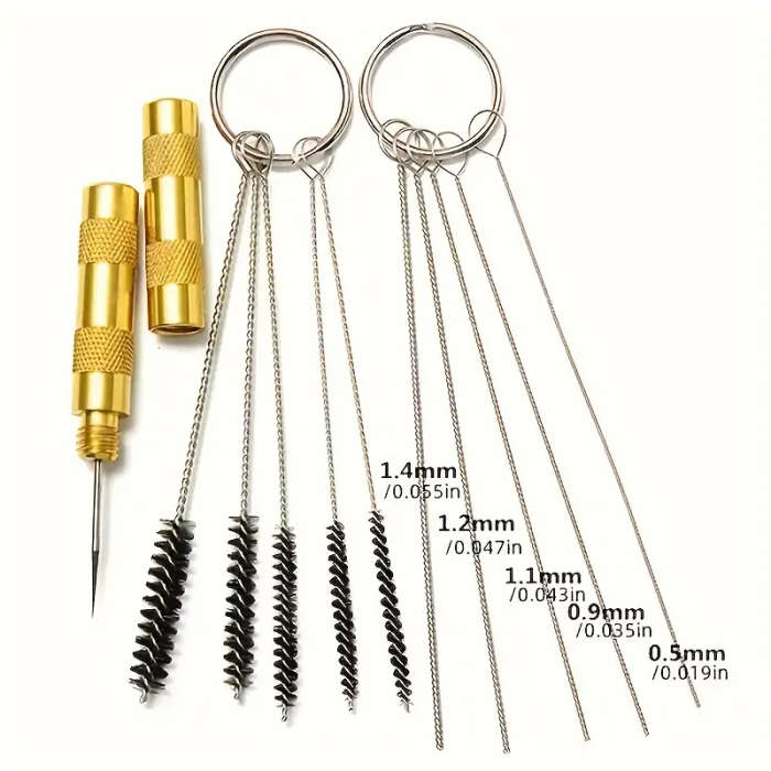 3pcs Pneumatic Spray Gun Nozzle Cleaning and Maintenance Tool Kit Stainless Steel Needle and Brush K