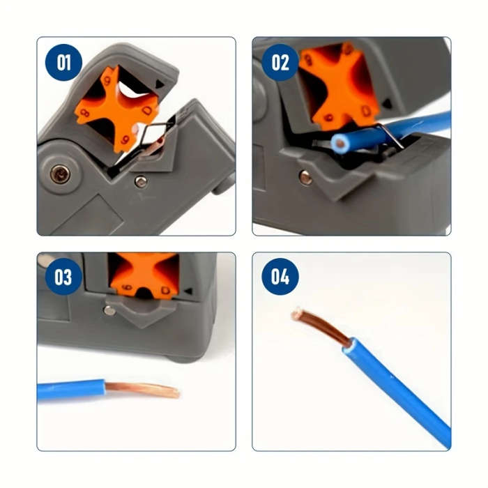 1pc Automatic Multifunctional Wire Stripper And Crimping Tool With Hex Wrench Plastic Handle Wire Cu