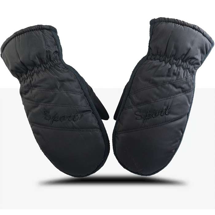 1 Pair Black Warm Gloves