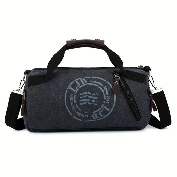 1pc Canvas Messenger Bag For Men Wear-resistant And Scratch-resistant Canvas Bucket Bag Travel Shoul