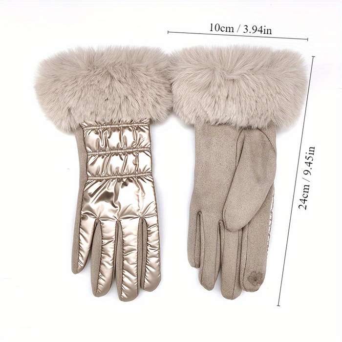 1 Pair Grey Warm Gloves