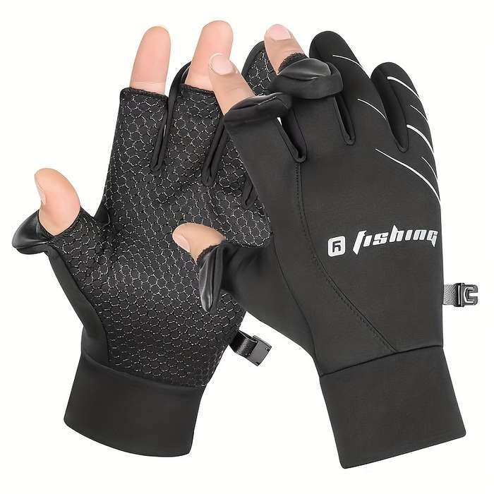 1 Pair Black One Size Outdoor Sports Gloves