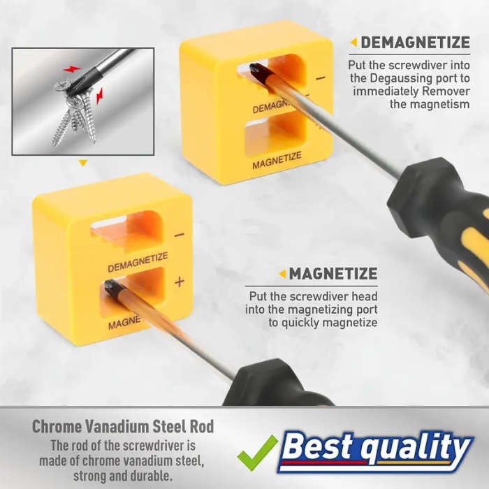 43pcs Magnetic Screwdriver Set With Slotted Phillips Hex Torx And Precision Bits Chrome Vanadium Ste