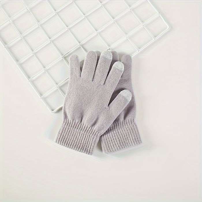 1 Pair Black Warm Gloves