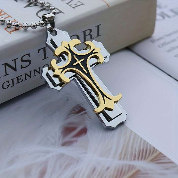 1 Piece Golden Add Steel Color Jesus Theme Pendant