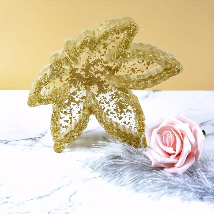 1pc DIY Crystal Drop Glue Mold Maple Leaf Ashtray Mirror Table Ashtray Storage Box Silica Gel M