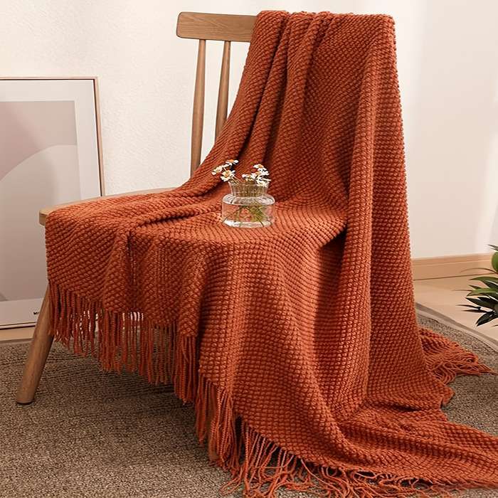1ps Blanket Color Morandi Burns Orange size 129.54x170.18cm