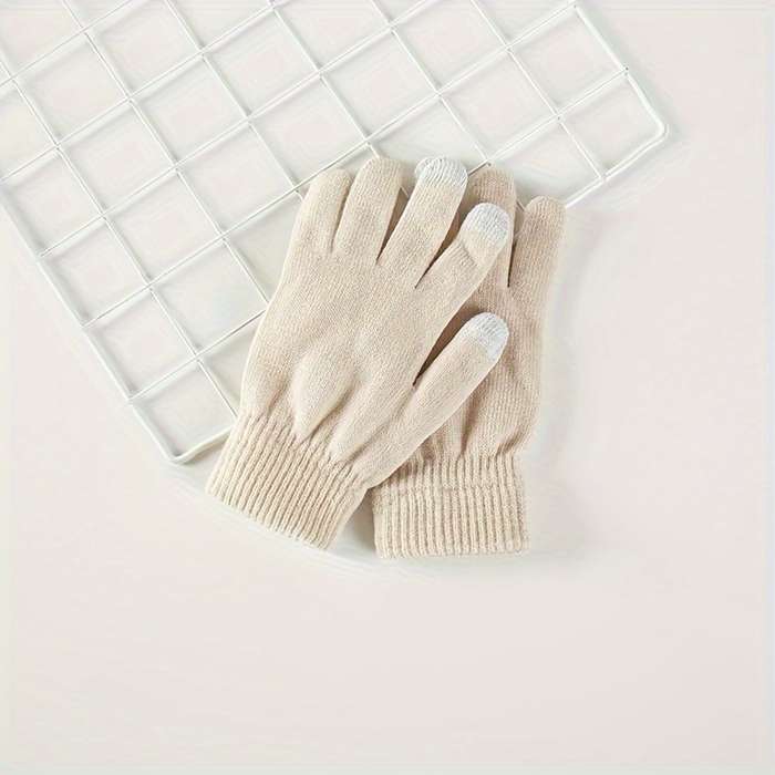 1 Pair Black Warm Gloves
