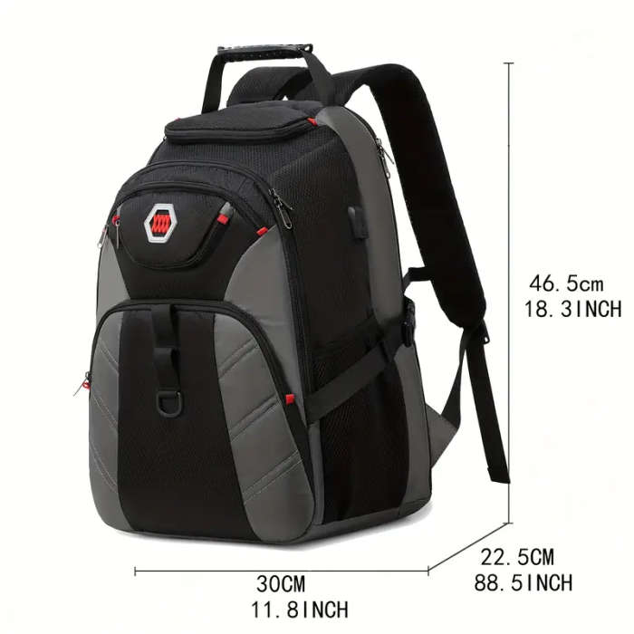 A travel notebook laptop backpack a durable business backpack with USB charging port suitable
