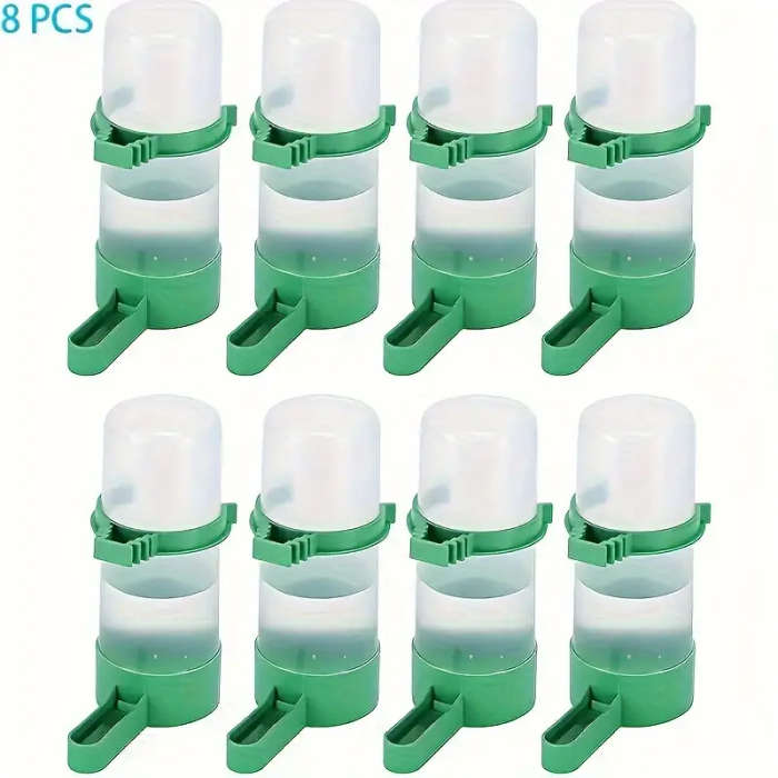 8 Plastic Bird Feeders And Waterers