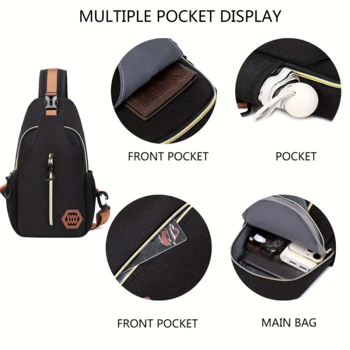 1pc Men's Adjustable Chest Bag Waterproof Portable Shoulder Bag Crossbody Bag Very Suitable For Trav