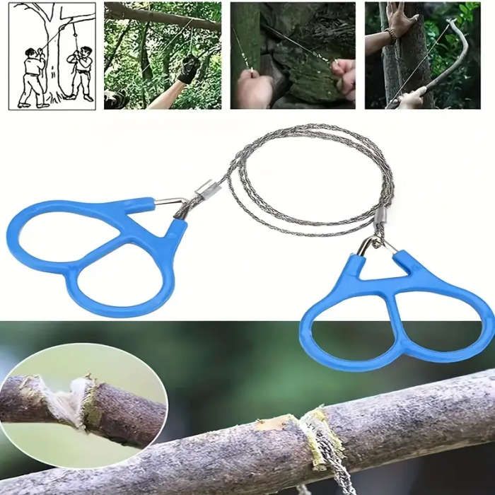 1pc Mini Pocket Chainsaw Portable Stainless Steel Survival Wire Saw for Camping Hunting Gardening Em