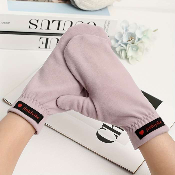 1 Pair Khaki Warm Gloves