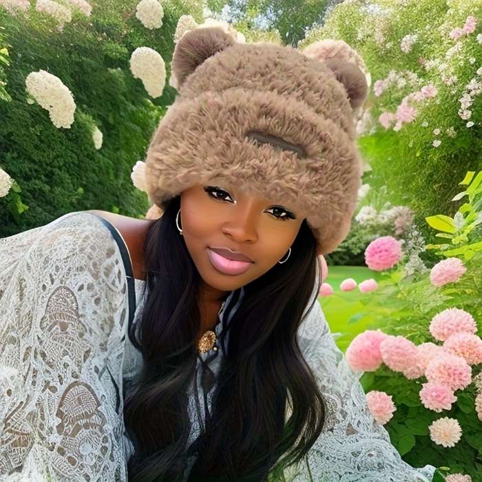 Hat Bear Khaki Size One Size