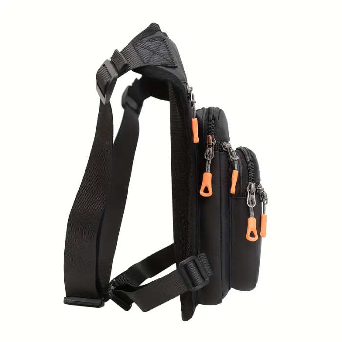 1pc Men's Outdoor Adjustable Sports Waterproof Waist Bag Casual Trend Multi-functional Multi-Pocket