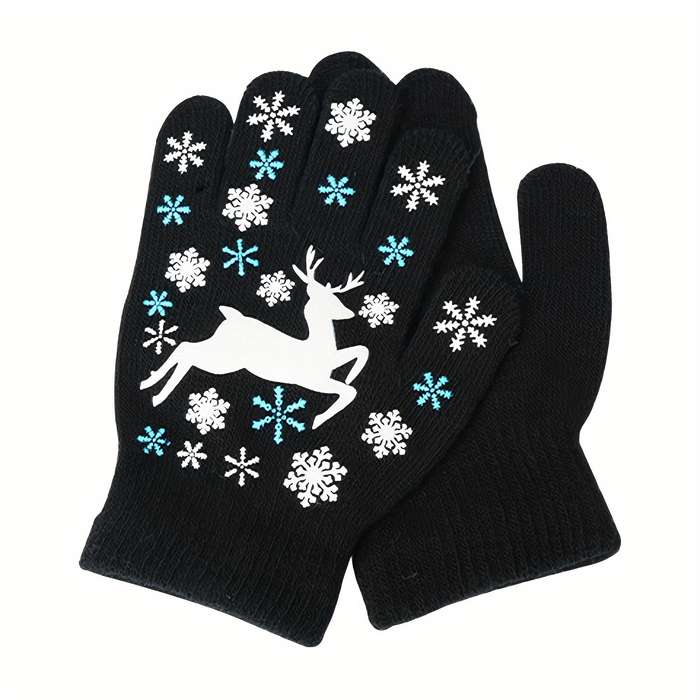 1 Pair Khaki Warm Gloves