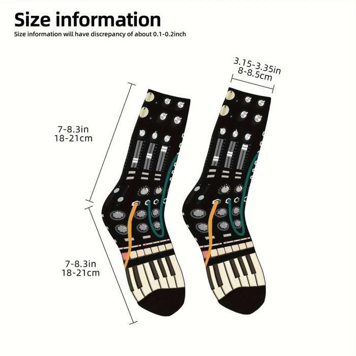 1 Pair Piano Abstract Keys  Socks