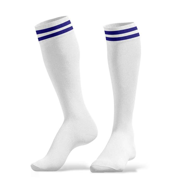 1 Pair White Red One Size Socks