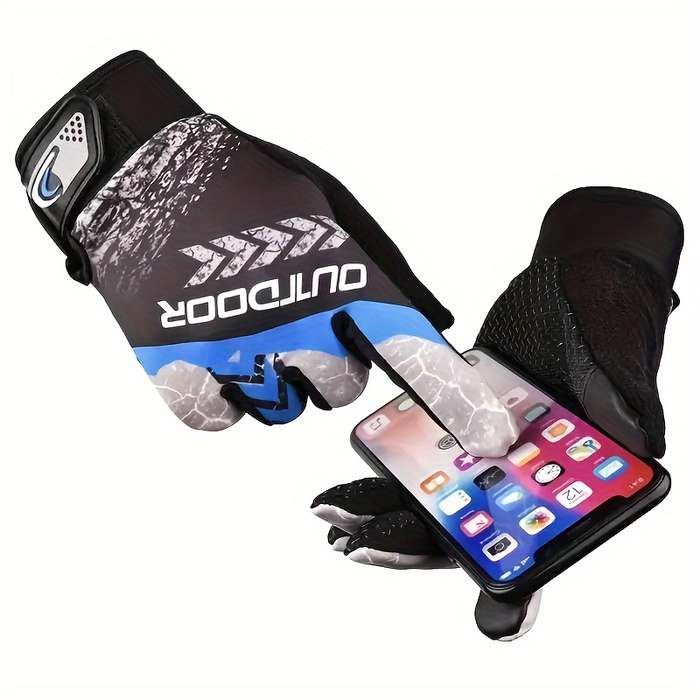 1 Pair Maple Leaf  Black One Size Outdoor Sports Gloves