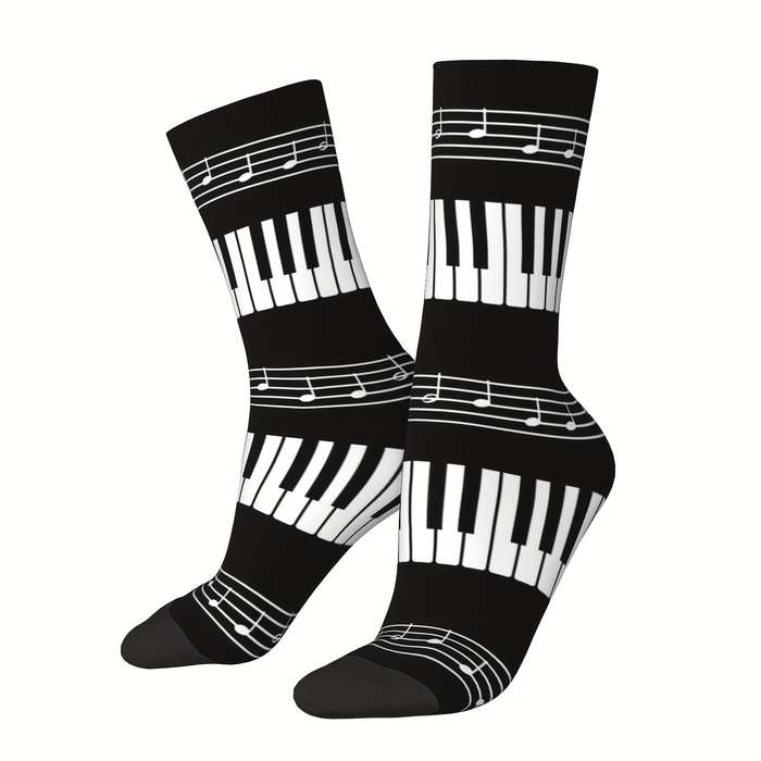 1 Pair Piano Abstract Keys  Socks