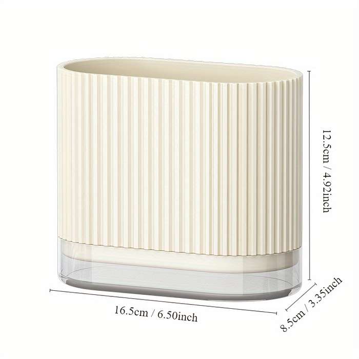 1pc Utensil Holder Countertop Knife Fork Storage Drain Box Multifunctional Plastic Rectangu