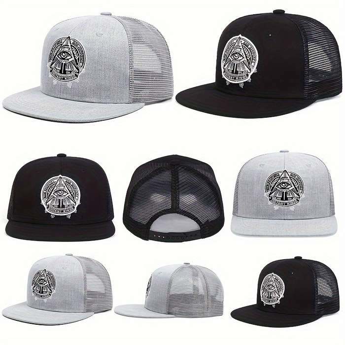 1pc God's Eye Pattern Embroidered Men's Sunshade And Windproof Baseball Cap