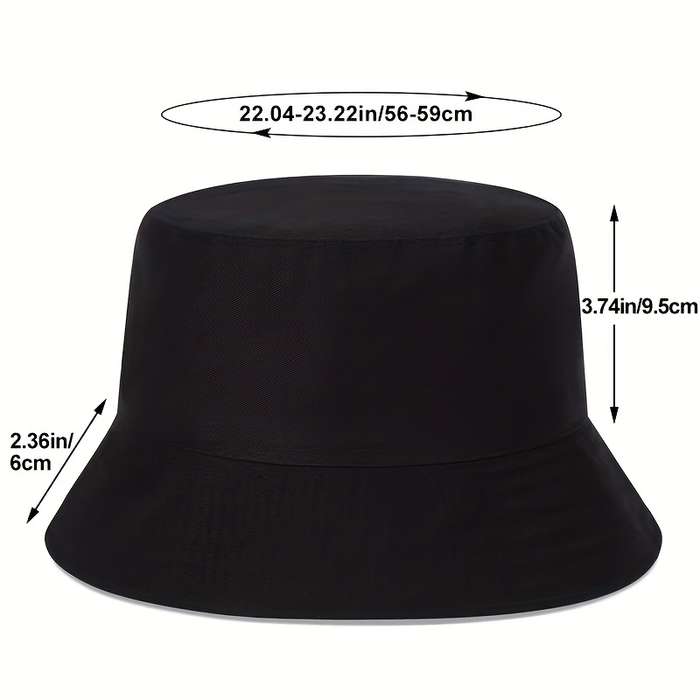 1pc Men'S Reversible Bucket Hat with Tree Embroidery Funky Style Polyester Fishing Cap Casual