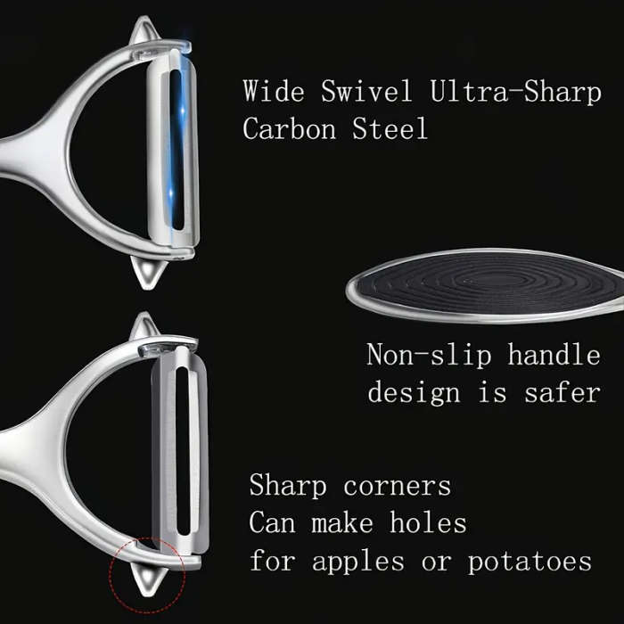 2Pack Stainless Steel Vegetable Fruit Peelers with Anti-Slip Handles and Sharp Blades Metal Straight