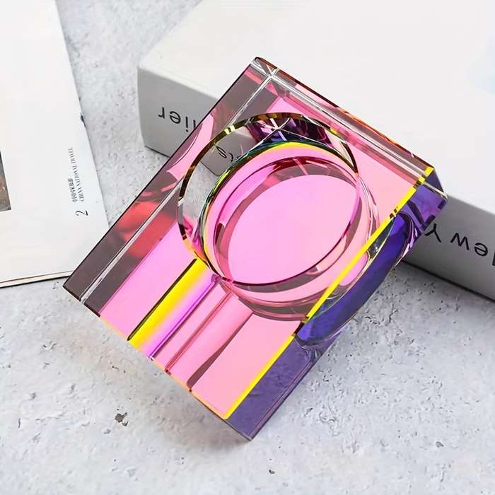 1pc Crystal Ashtray Personality Fashion Colorful Creative Advertising Promotional Glass Ashtray