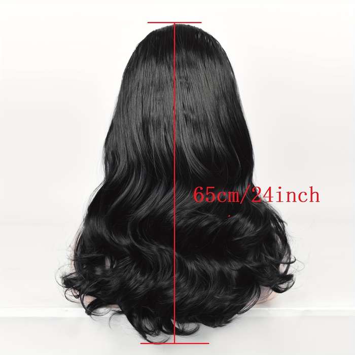 1Pc Black 60.96cm Fashion Design Wig