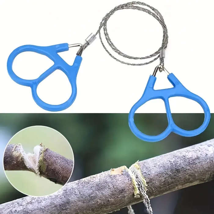1pc Mini Pocket Chainsaw Portable Stainless Steel Survival Wire Saw for Camping Hunting Gardening Em