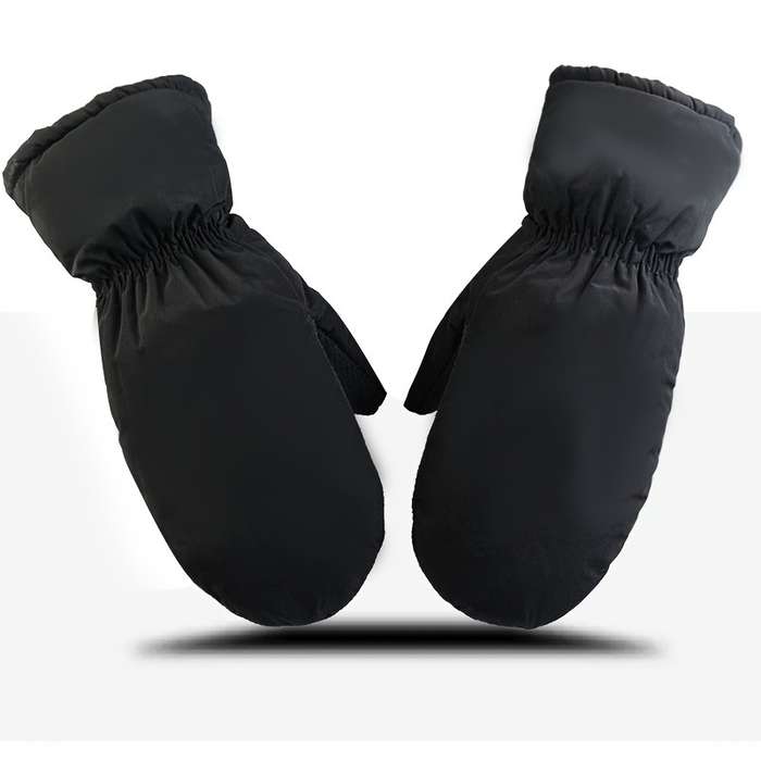 1 Pair Black Warm Gloves
