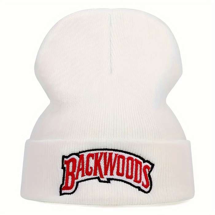 1pc 1pc Autumn And Winter Unisex Backwoods Embroidery Hip Hop Knitted Hat Elastic Foldable Trend