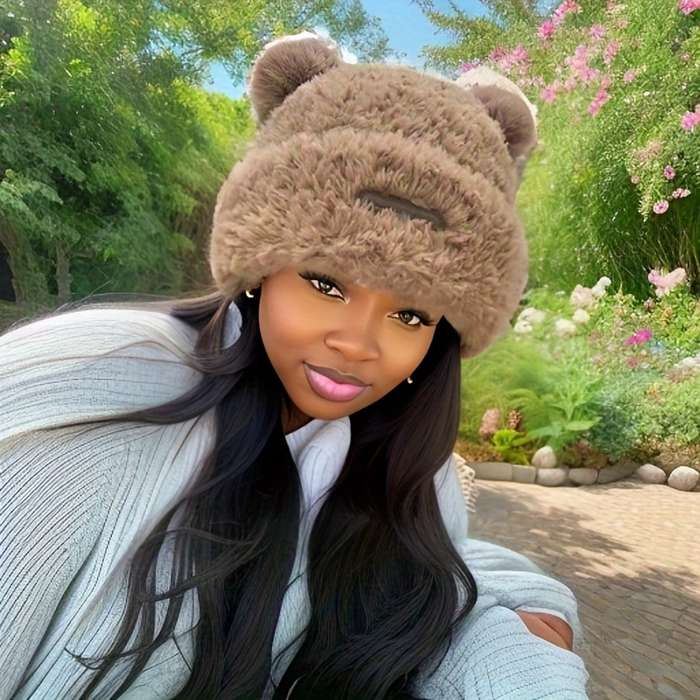 Hat Bear Khaki Size One Size