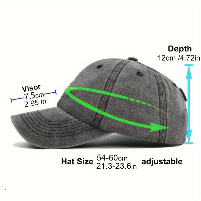 1pc Cool Hippie Curved Brim Baseball Cap USA Eagle Print Distressed Cotton Trucker Hat Snapback