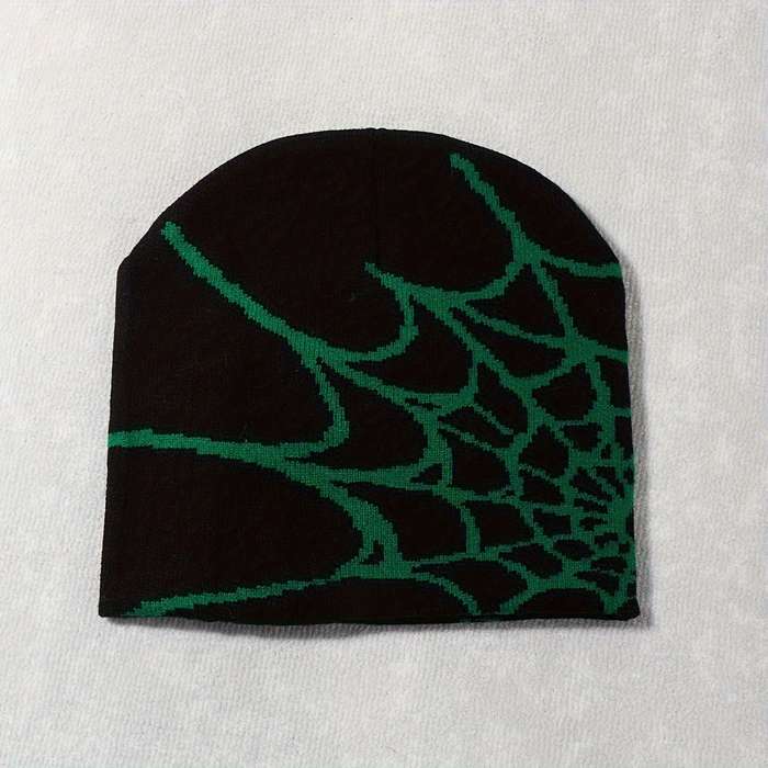 1pc Spider Web Knitted Beanie Hat Soft Lightweight Elastic and Warm Unisex Fashion Hat for Hal