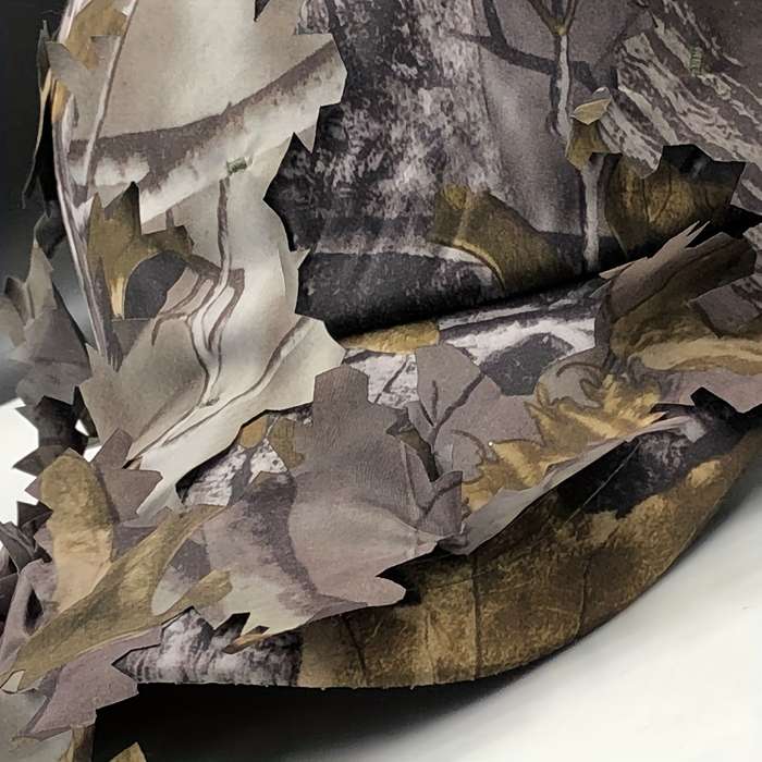 1pc 3D Leaf Camouflage Baseball Cap Tactical Hunting Hat Adjustable Size 54-60cm 21.26-23.62in O