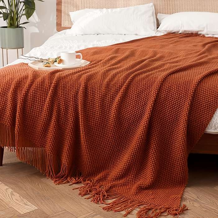 1ps Blanket Color Morandi Burns Orange size 129.54x170.18cm
