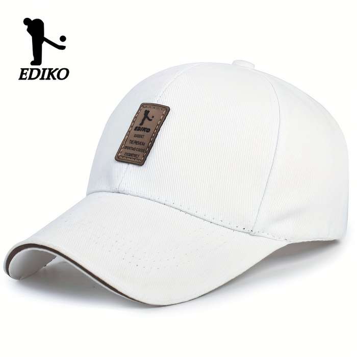 1pc EDIKO Adjustable Trucker Cap Black Cotton One Size Fits Most Adjustable Snap Closure Idea