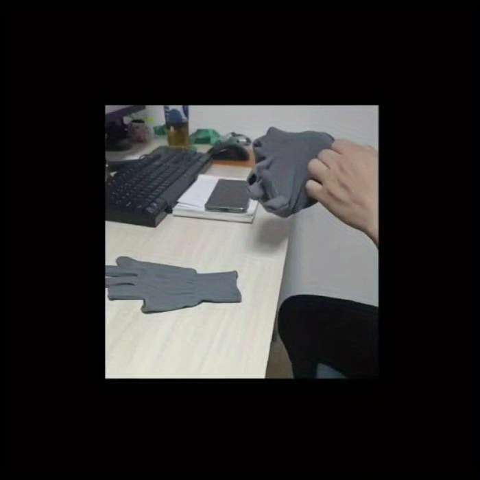 1 Pair Gray Warm Gloves