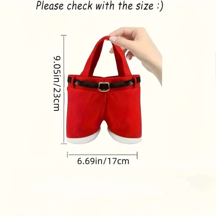 3 Pieces Christmas Santa Pants Gift Bags