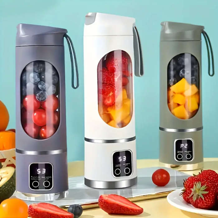 1pc USB-Rechargeable Portable Blender & Juicer with Stainless Steel Blade - Compact, Easy Clean, Per