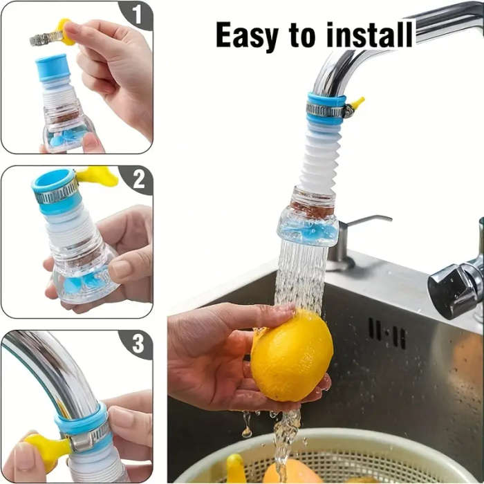 1pc360° Rotating Faucet Spray Filter with Adjustable Water Saving Design Includes Pressurized