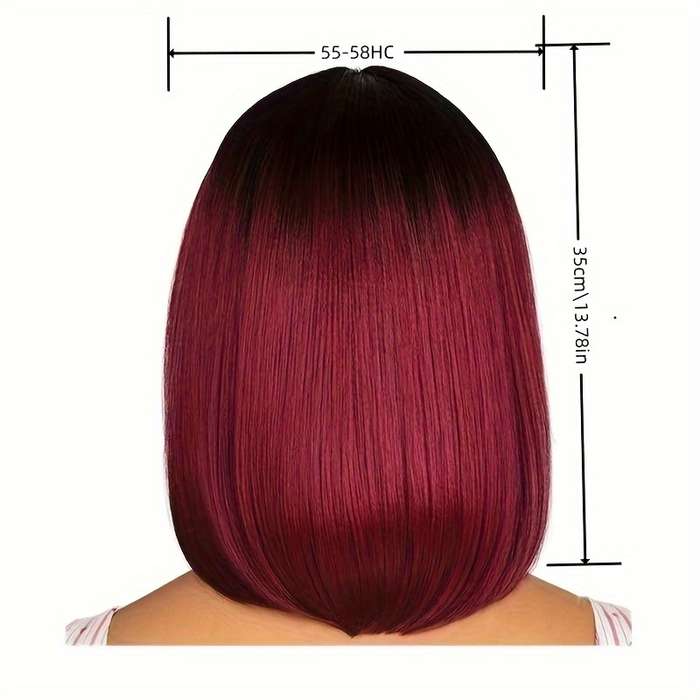 1Pc Burgundy 30.48cm Fashion Design Wig