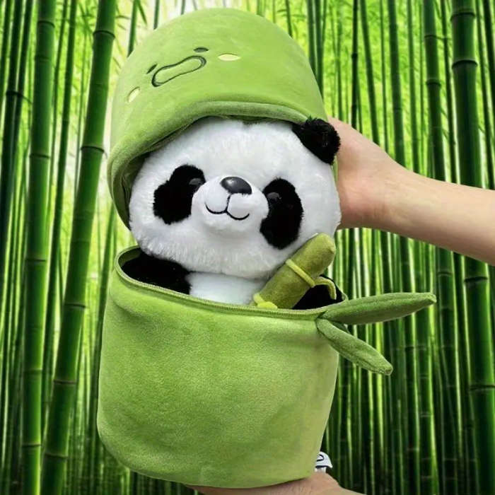 1 Cute Green Hat Panda Plush Toy