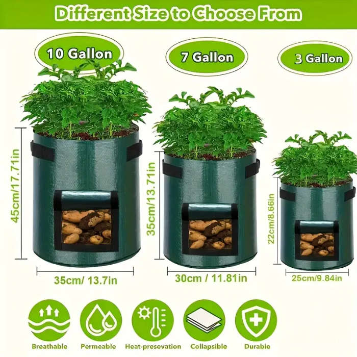 10-Pack Green Potato Grow Bags