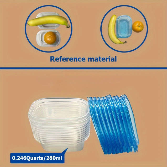 10pcs Reusable Food Storage Container Set with Leakproof Lids BPA-Free Plastic Meal Prep Boxe