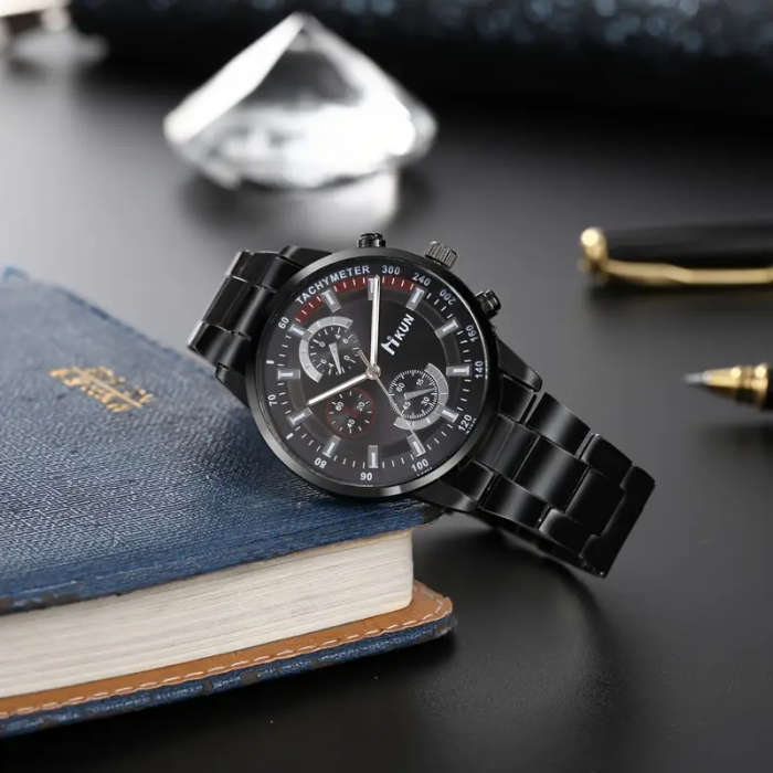 Set of 3 Including a Stylish Men'S Quartz Watch Perfume And Glasses Packaged As a Gift Box Perfect f